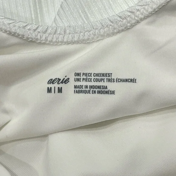 Aerie Shiny Rib Birthday Scoop Cheekiest One Piece Swimsuit NWT Beach Satiny - Picture 9 of 10